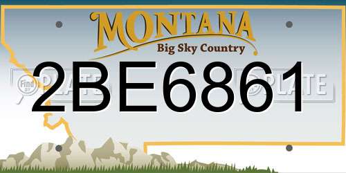 2BE6861 Montana License Plate