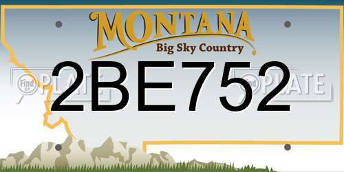 2BE752 Montana License Plate