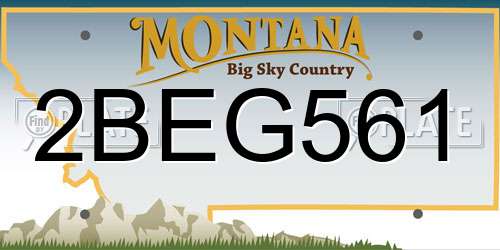 2BEG561 Montana License Plate