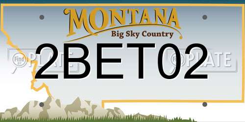 2BET02 Montana License Plate