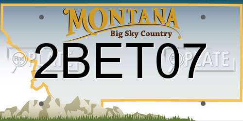 2BET07 Montana License Plate