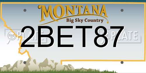 2BET87 Montana License Plate