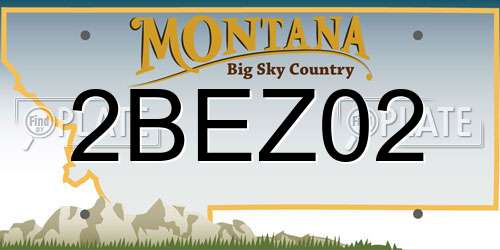 2BEZ02 Montana License Plate
