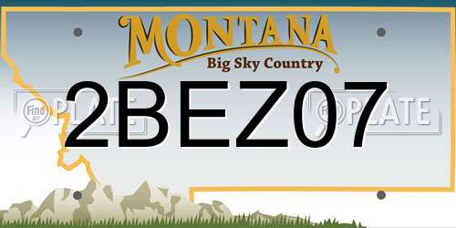 2BEZ07 Montana License Plate