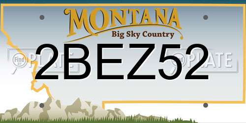 2BEZ52 Montana License Plate