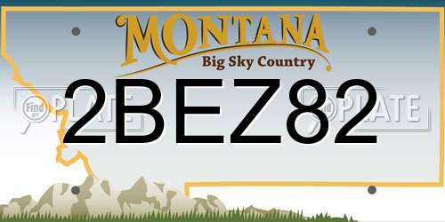 2BEZ82 Montana License Plate