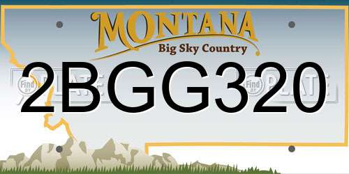2BGG320 Montana License Plate