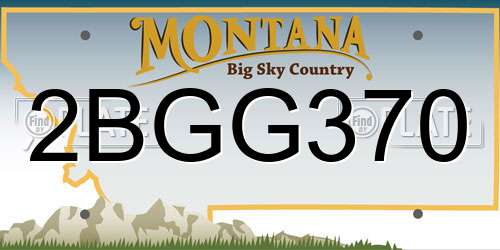 2BGG370 Montana License Plate