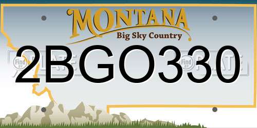 2BGO330 Montana License Plate