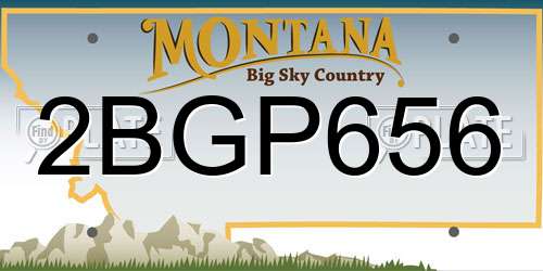 2BGP656 Montana License Plate