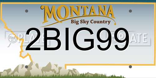2BIG99 Montana License Plate