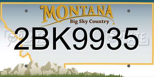 2BK9935 Montana License Plate