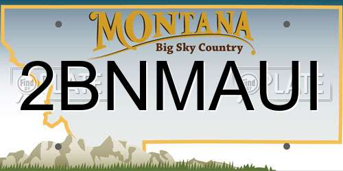 2BNMAUI Montana License Plate