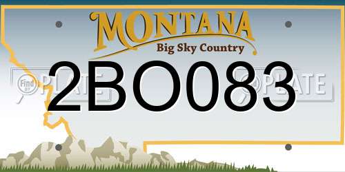 2BO083 Montana License Plate