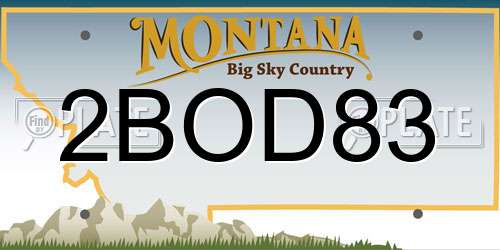 2BOD83 Montana License Plate