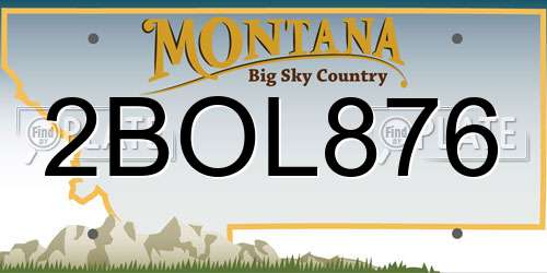 2BOL876 Montana License Plate