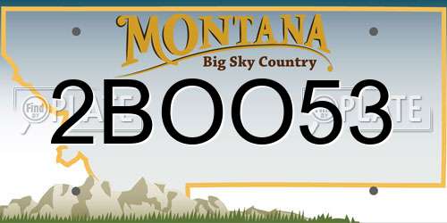 2BOO53 Montana License Plate