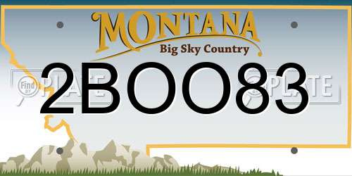 2BOO83 Montana License Plate