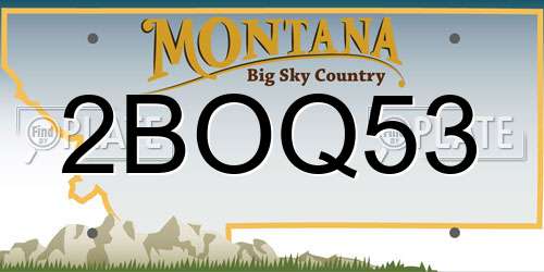 2BOQ53 Montana License Plate