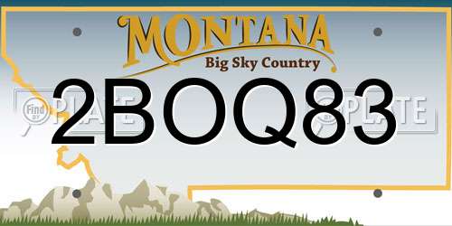 2BOQ83 Montana License Plate
