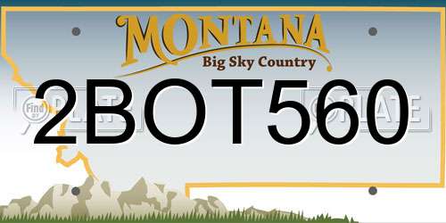 2BOT560 Montana License Plate