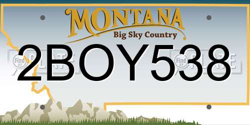 2BOY538 Montana License Plate