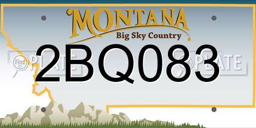 2BQ083 Montana License Plate