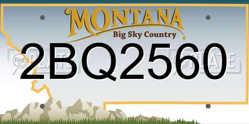 2BQ2560 Montana License Plate