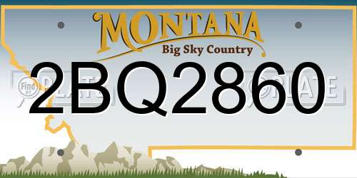 2BQ2860 Montana License Plate
