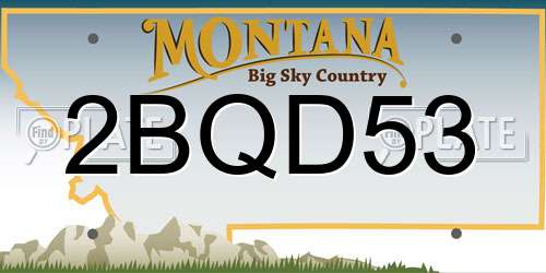 2BQD53 Montana License Plate