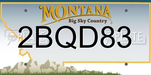 2BQD83 Montana License Plate