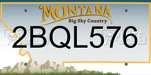 2BQL576 Montana License Plate