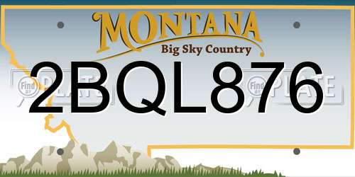 2BQL876 Montana License Plate