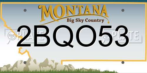 2BQO53 Montana License Plate