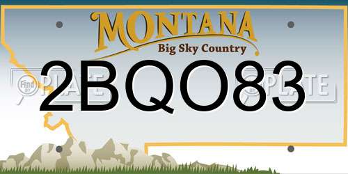 2BQO83 Montana License Plate