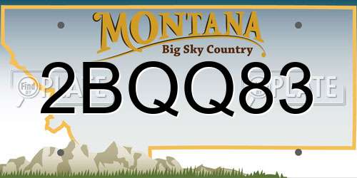 2BQQ83 Montana License Plate
