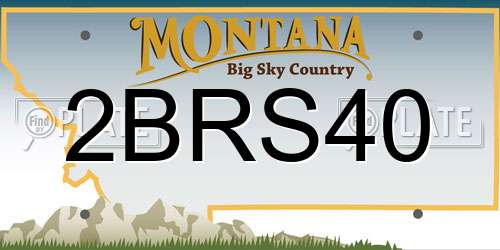 2BRS40 Montana License Plate