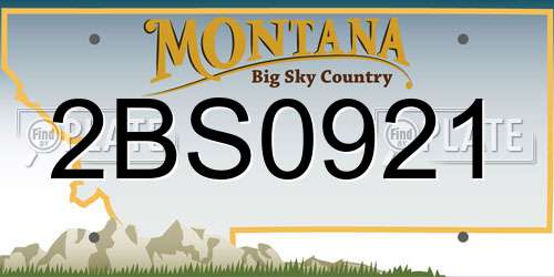 2BS0921 Montana License Plate