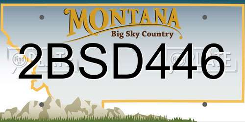 2BSD446 Montana License Plate
