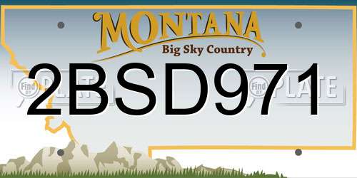 2BSD971 Montana License Plate