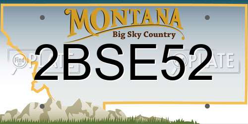 2BSE52 Montana License Plate