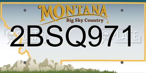 2BSQ971 Montana License Plate