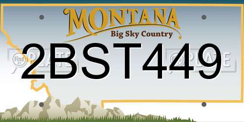 2BST449 Montana License Plate
