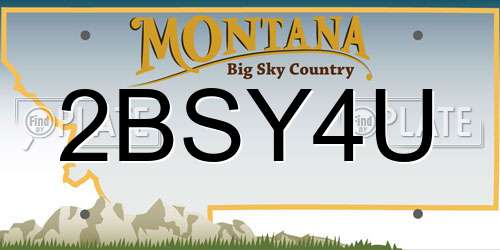 2BSY4U Montana License Plate