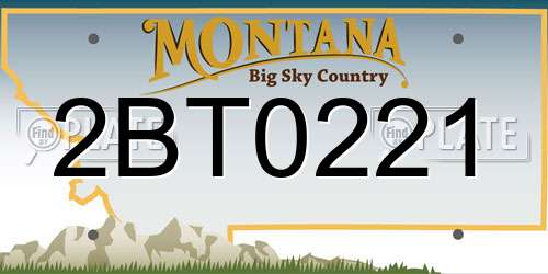 2BT0221 Montana License Plate