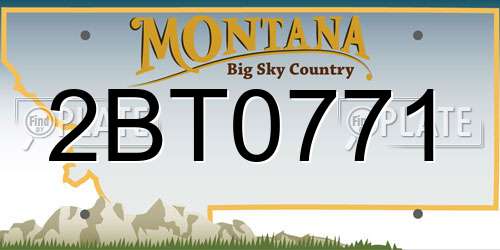 2BT0771 Montana License Plate