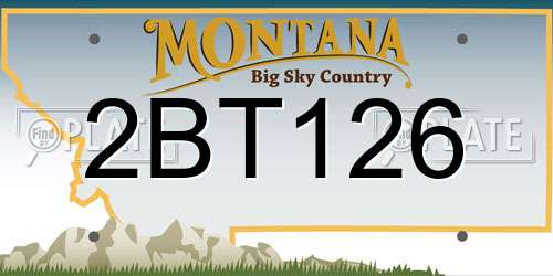 2BT126 Montana License Plate