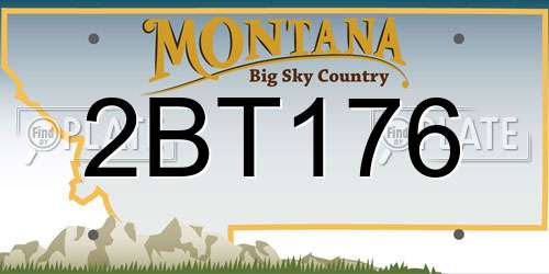 2BT176 Montana License Plate