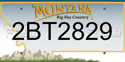 2BT2829 Montana License Plate
