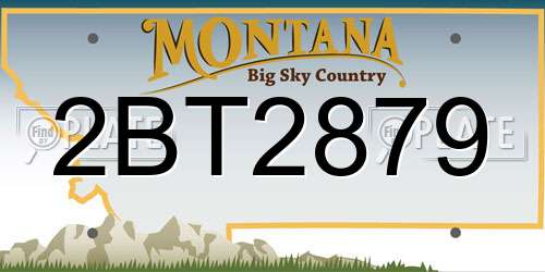 2BT2879 Montana License Plate